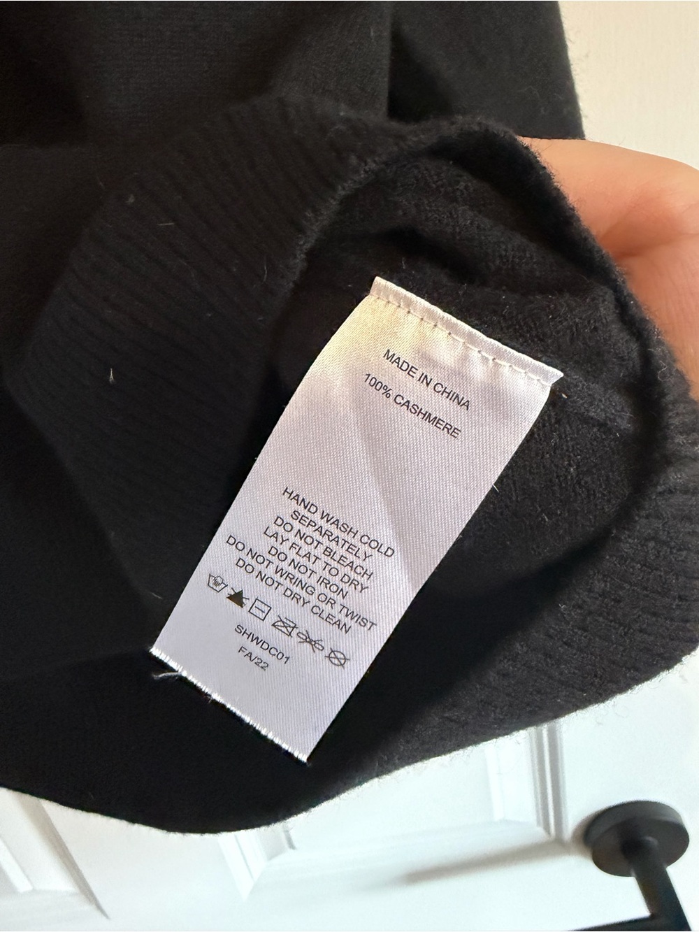 Quince Mongolian Cashmere Polo Sweater Black V-Neck - Picture 4 of 5